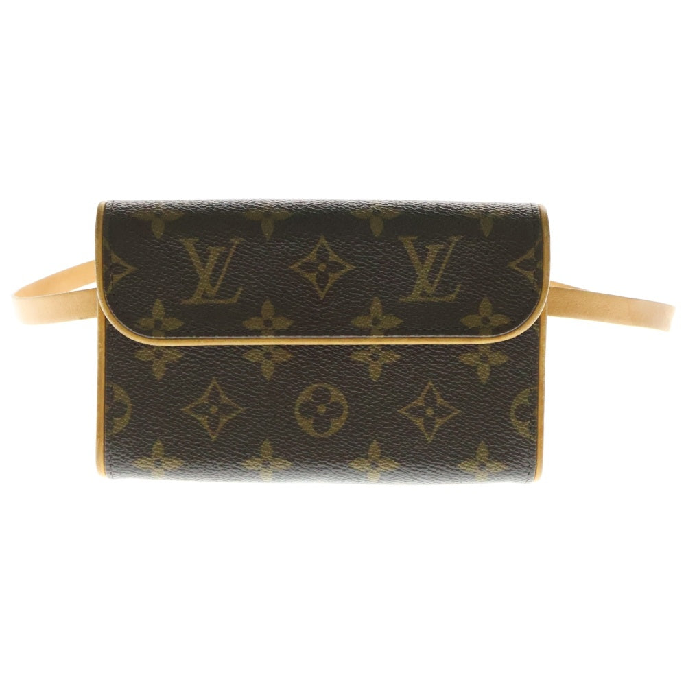 LOUIS VUITTON(ルイヴィトン) ポシェットフロランティーヌ モノグラム PVC レザー ウエストポーチ ボディバッグ ゴールド金具 ブラウン M51855