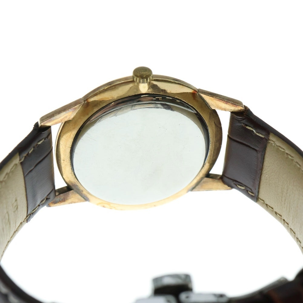 SEIKO(セイコー) ライナー シルバー文字盤 手巻き レザーベルト ウォッチ 腕時計 ゴールド ブラウン J15007E