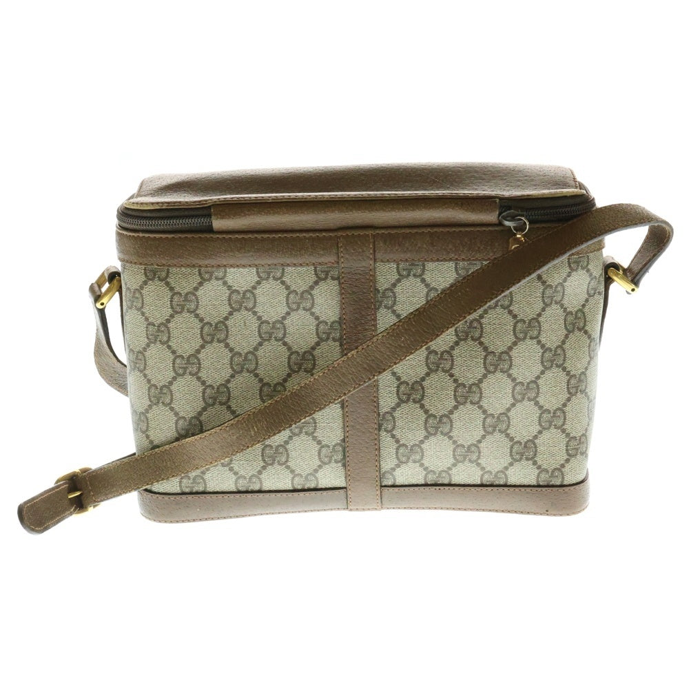 GUCCI(グッチ) オールドグッチ ショルダーバッグ カメラバッグ ブラウン×ベージュ ゴールド金具 PVC×レザー