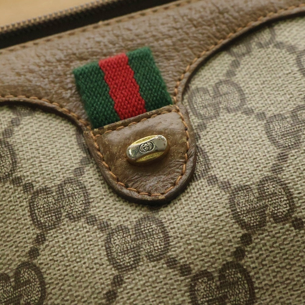 GUCCI(グッチ) オールドグッチ ショルダーバッグ カメラバッグ ブラウン×ベージュ ゴールド金具 PVC×レザー
