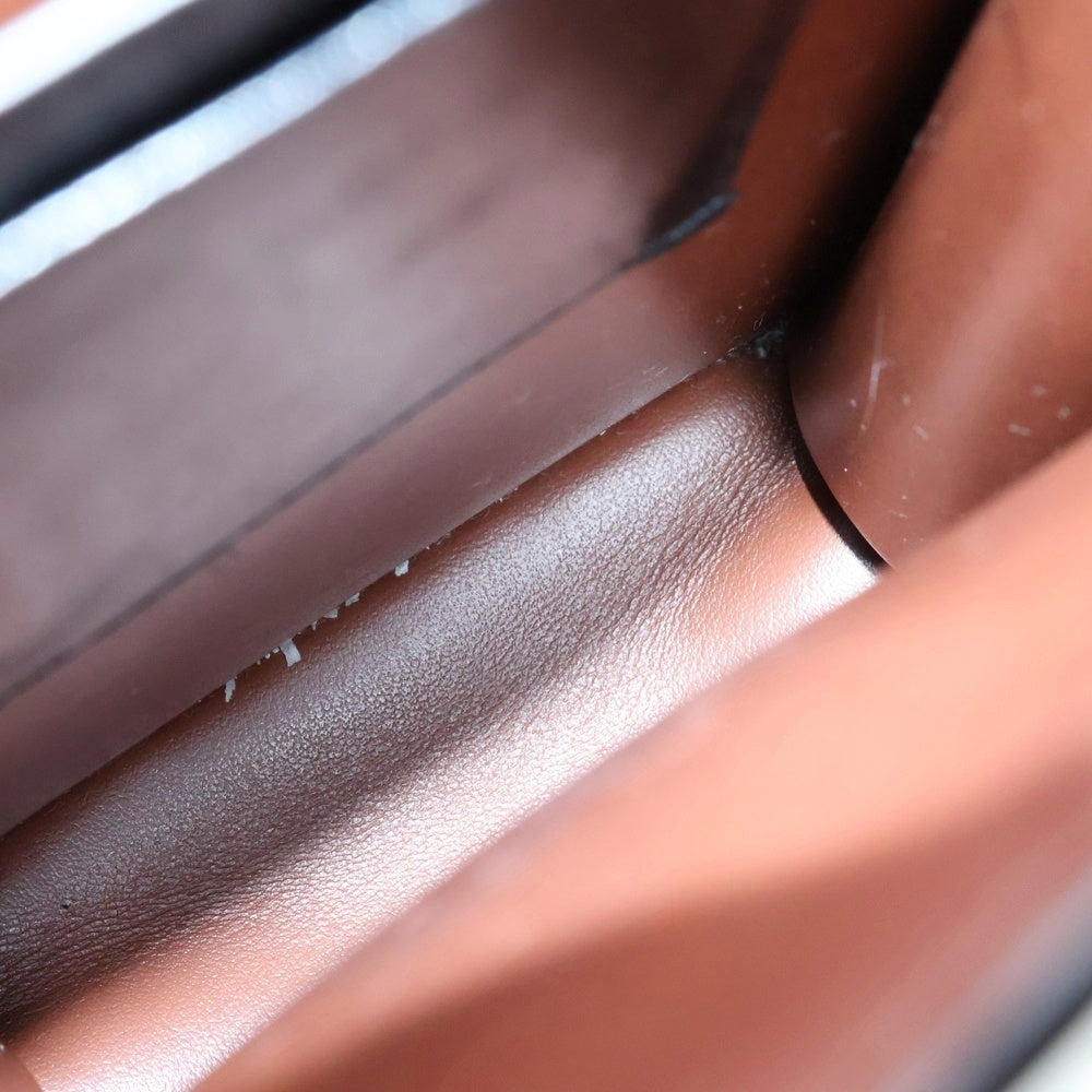 BURBERRY(バーバリー) TBロゴプレート ロビン モノグラムストライプ PVC レザー ショルダーバッグ ポーチ ポシェット ゴールド金具 ブラック/ブラウン