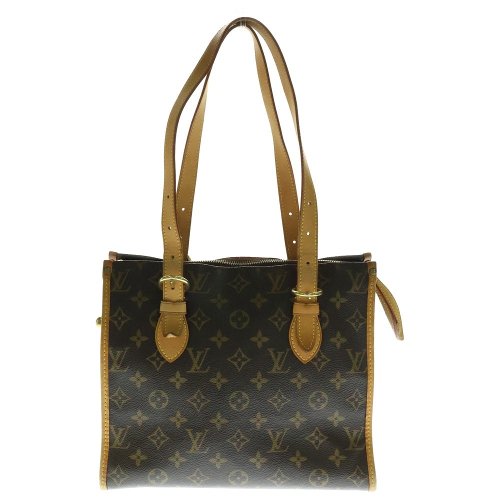 LOUIS VUITTON(ルイヴィトン) モノグラム ポパンクール・オ ハンドバッグ ミニトートバッグ ブラウン レザー×PVC ゴールド金具 M40007