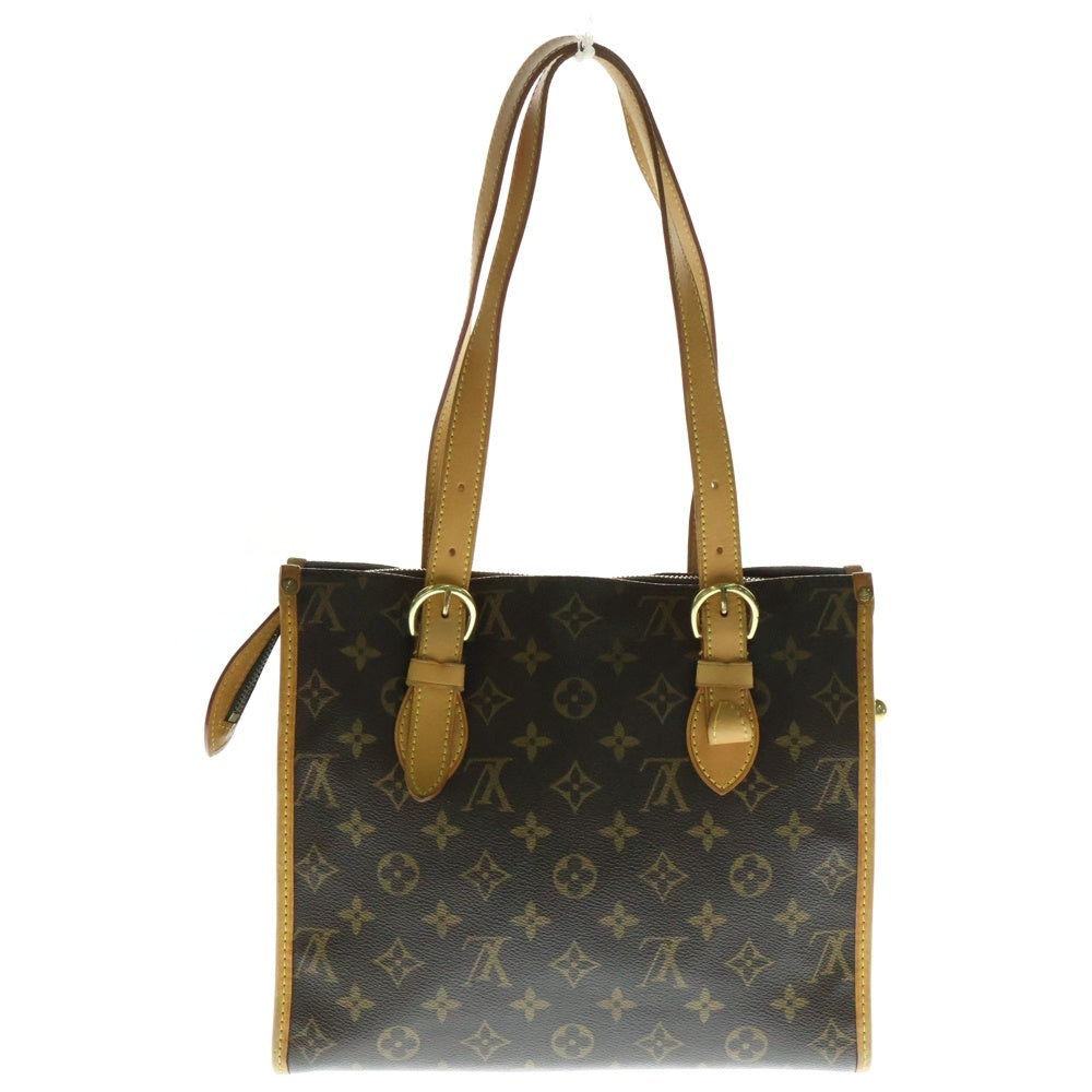 LOUIS VUITTON(ルイヴィトン) モノグラム ポパンクール・オ ハンドバッグ ミニトートバッグ ブラウン レザー×PVC ゴールド金具 M40007