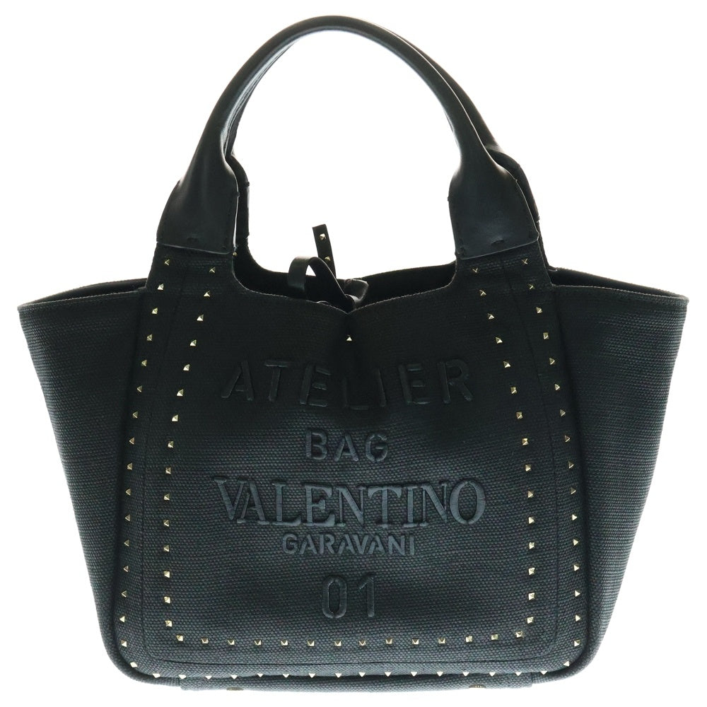 VALENTINO(ヴァレンティノ) アトリエ 2WAYハンドバッグ ショルダーバッグ ブラック ゴールド金具 キャンバス