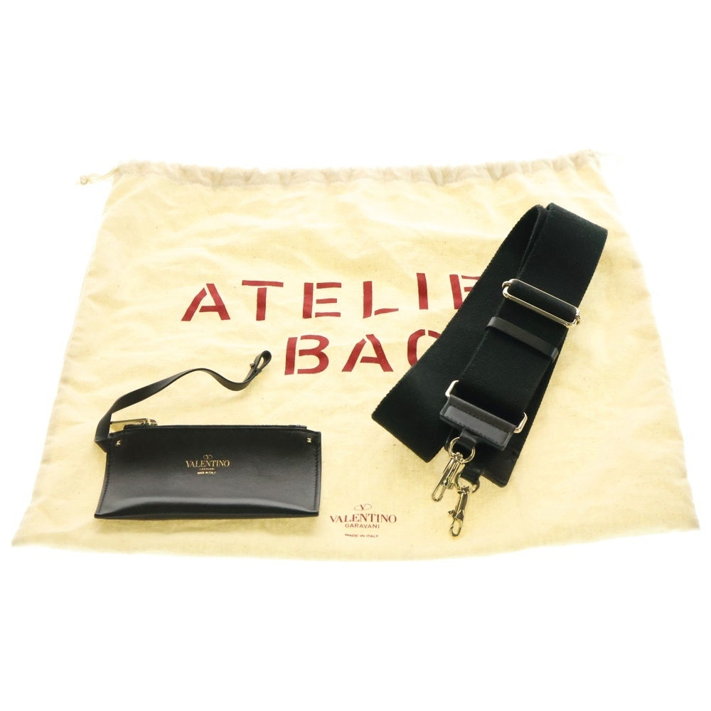 VALENTINO(ヴァレンティノ) アトリエ 2WAYハンドバッグ ショルダーバッグ ブラック ゴールド金具 キャンバス