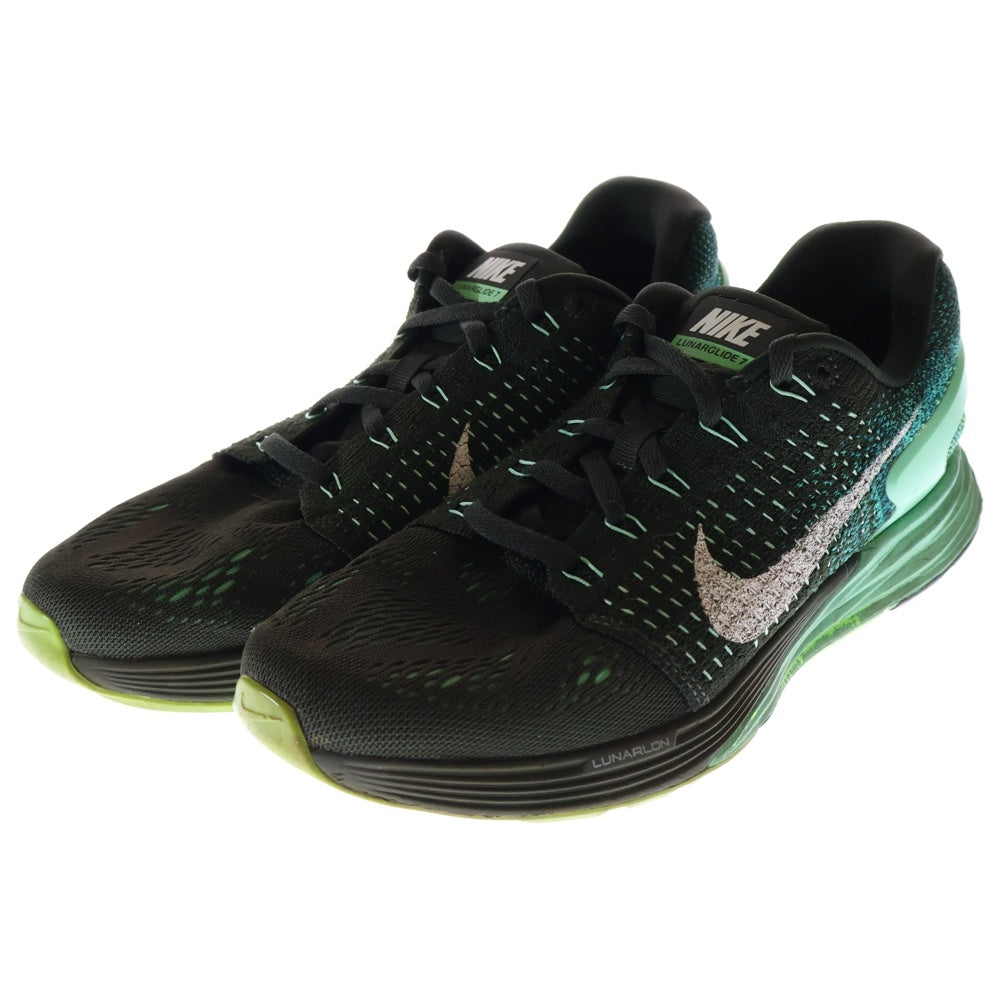 NIKE(ナイキ) フライニット ローカットスニーカー グリーン ブラック 〇