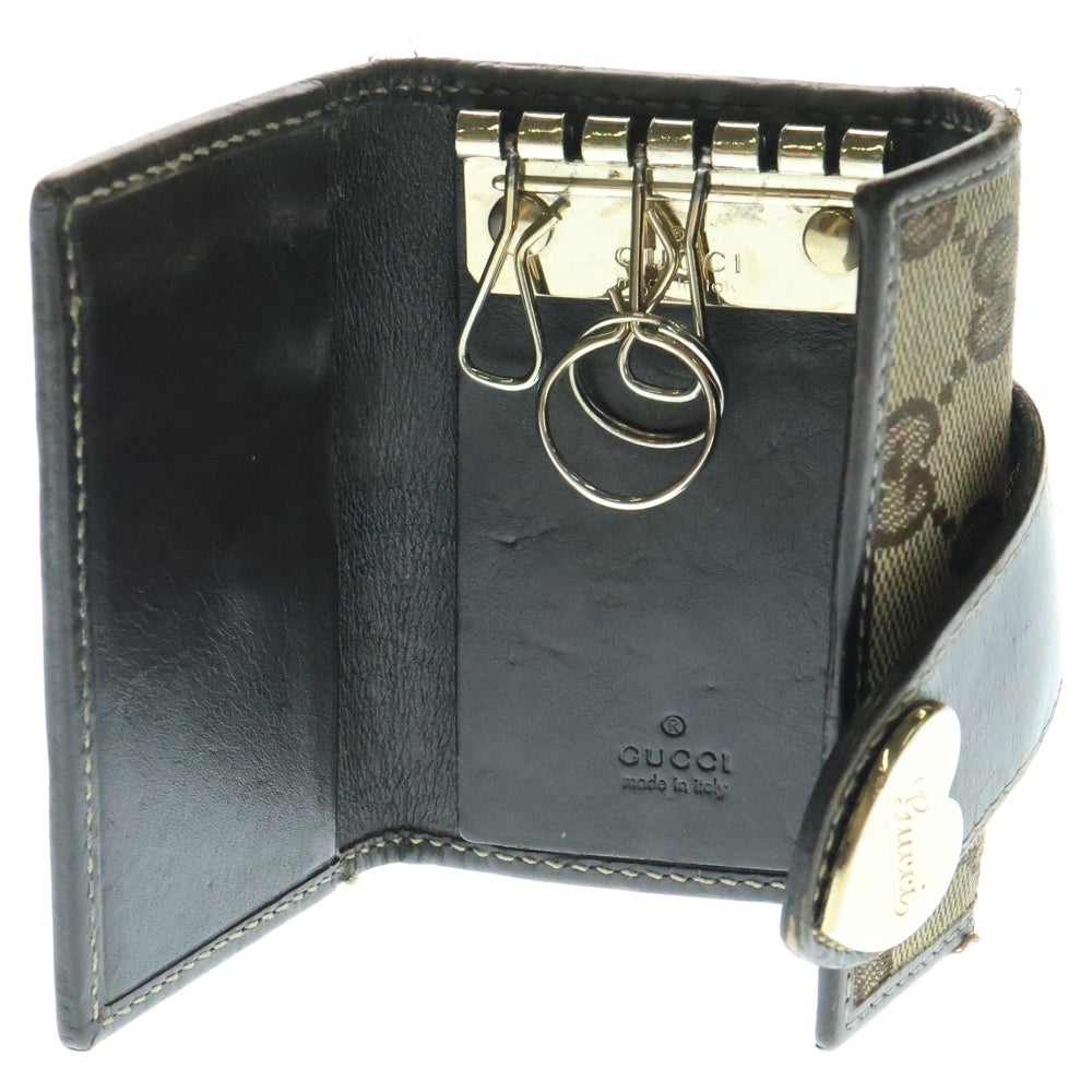 GUCCI(グッチ) GGキャンバス ハート キーケース ブラウン