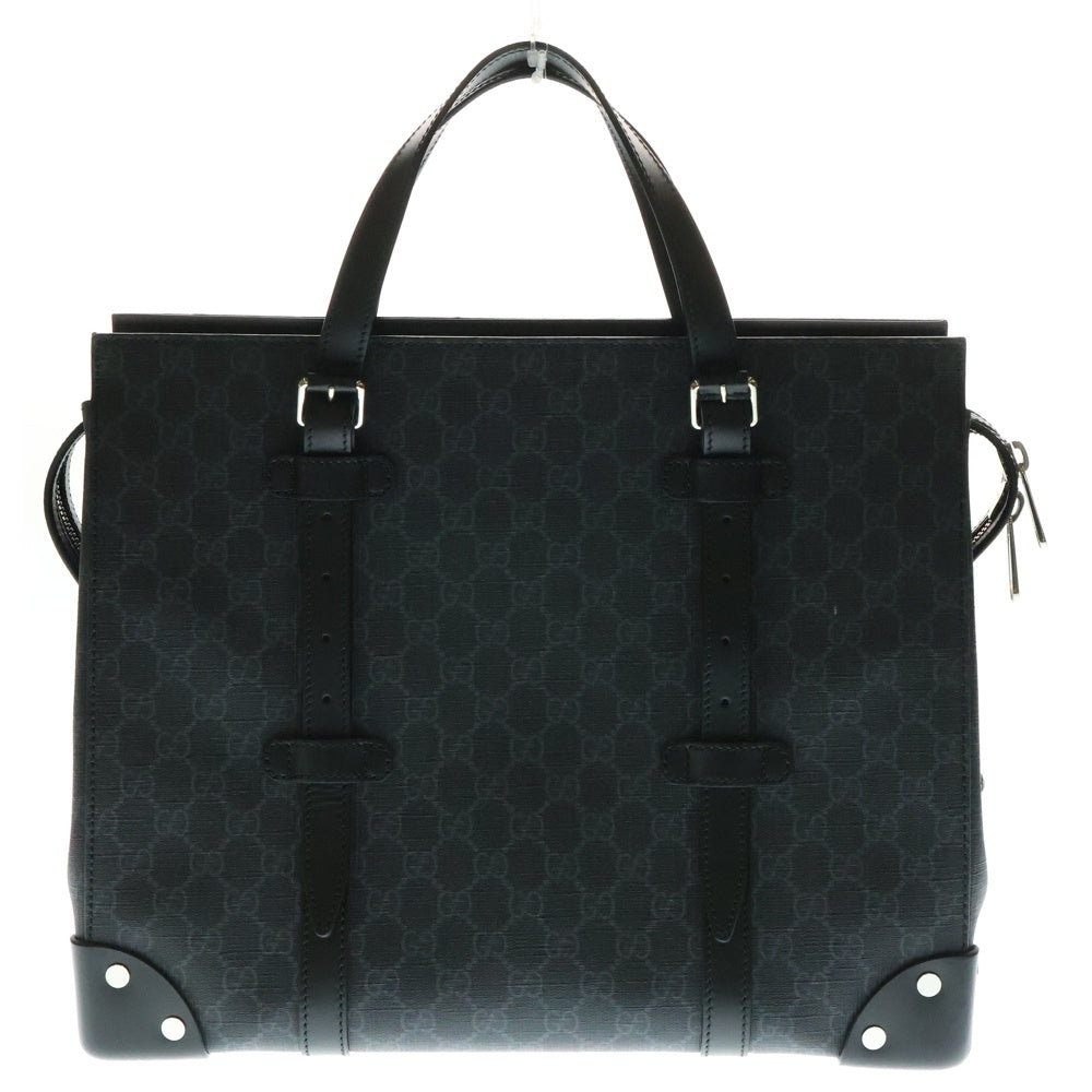 GUCCI(グッチ) GGスプリーム レザーハンドバッグ ブラック 626356