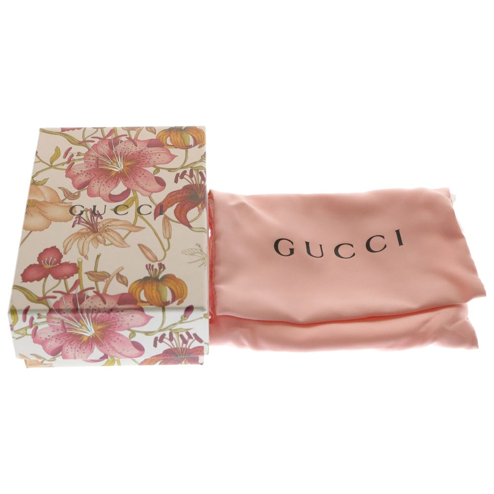 GUCCI(グッチ) GGマーモント 花柄 フラワー 二つ折り財布 コンパクトウォレット コインケース ピンク ゴールド金具 キャンバス 577347