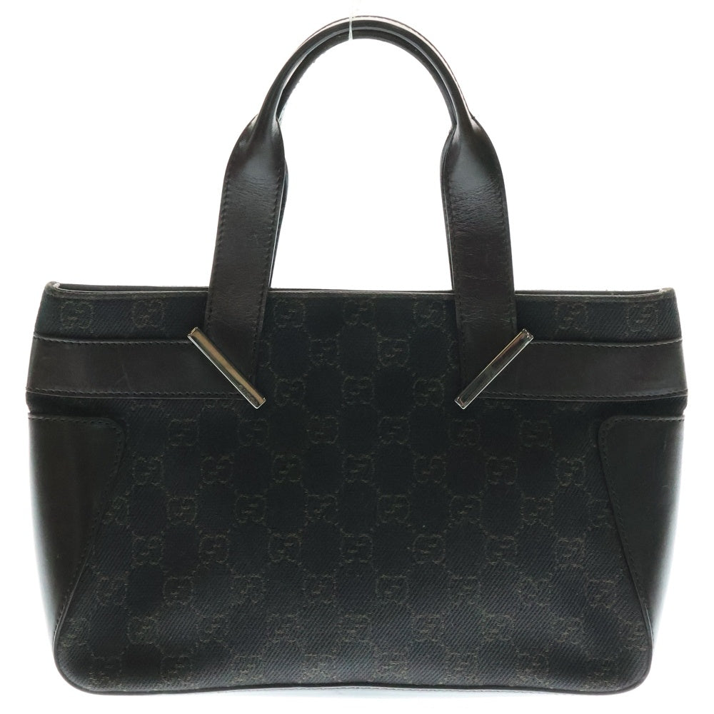 GUCCI(グッチ) GGキャンバス レザー切替キャンバスハンドバッグ ブラック レディース 73984