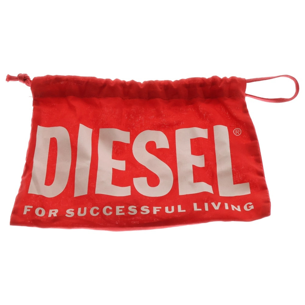 DIESEL(ディーゼル) スモールDロゴバックル パテントレザー エナメル ナローベルト ブラック
