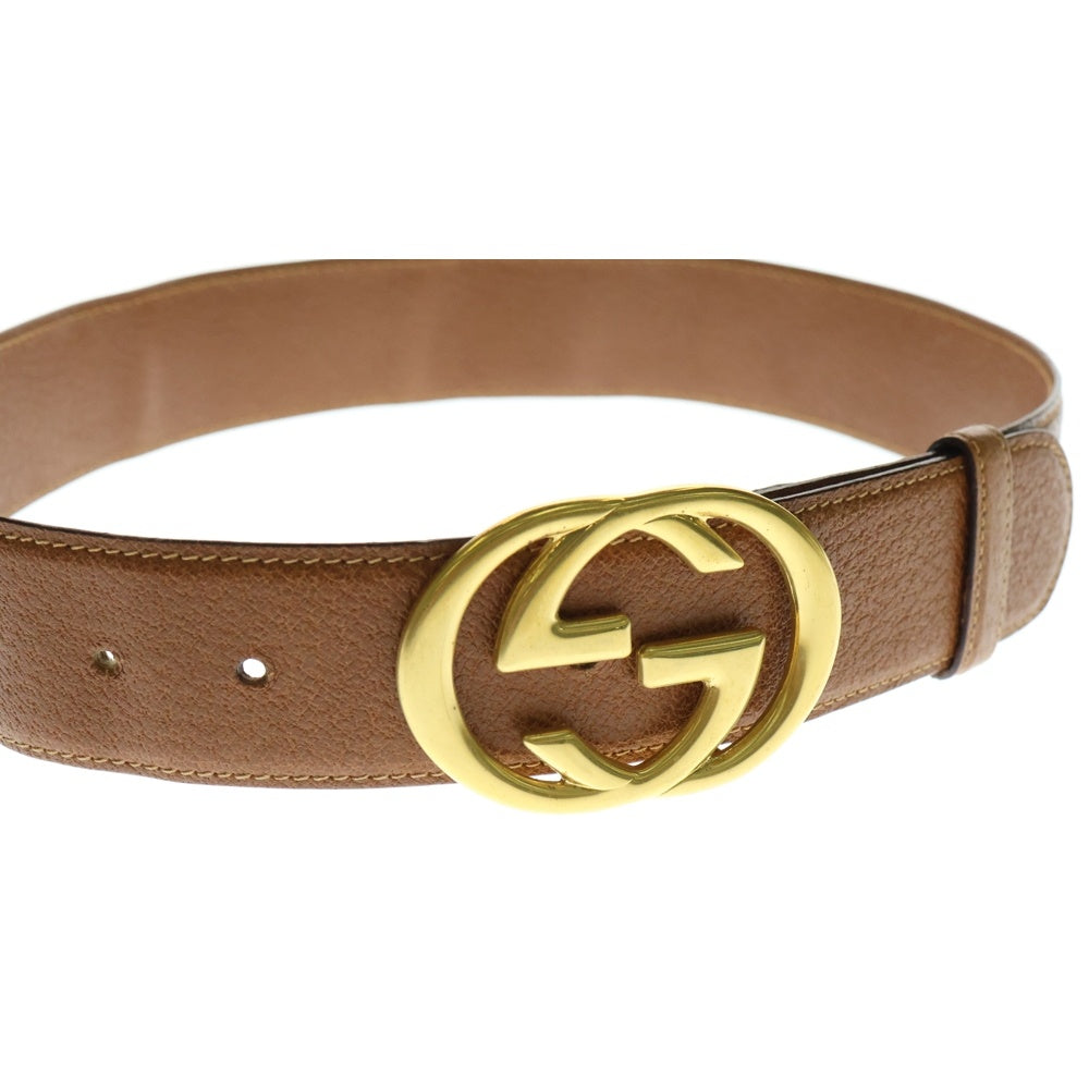 GUCCI(グッチ) インターロッキングG ベルト ブラウン ゴールド金具 レザー 037・01/13・1510