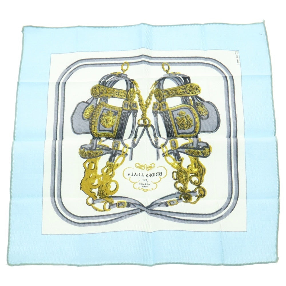 HERMES(エルメス) カレ20 BRIDES de GALA シルクスカーフ ライトブルー