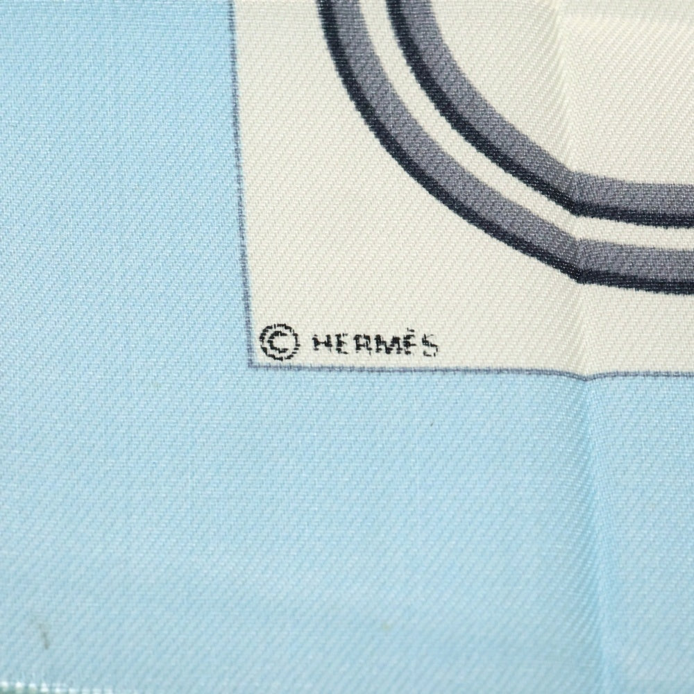 HERMES(エルメス) カレ20 BRIDES de GALA シルクスカーフ ライトブルー