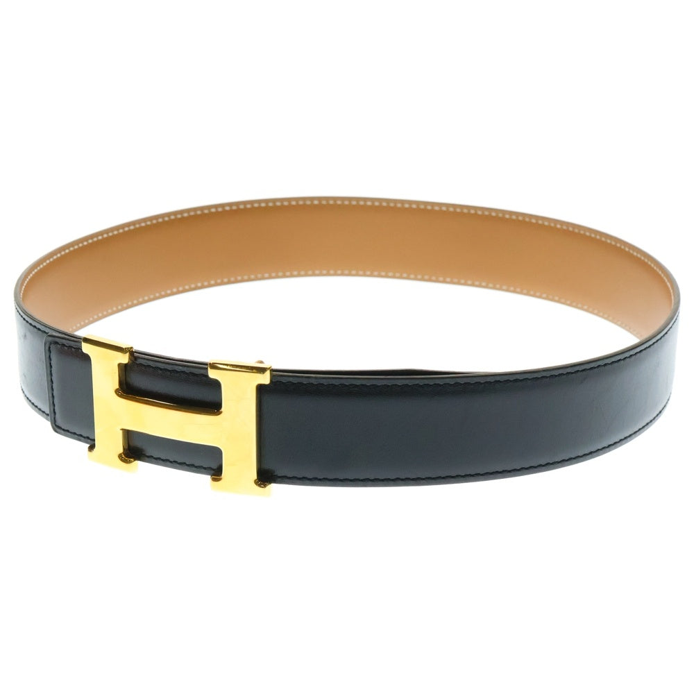 HERMES(エルメス) コンスタンス ベルト ブラック ゴールド金具 ボックスカーフ レザー 〇Z刻印