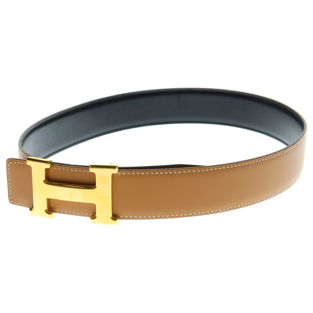 HERMES(エルメス) コンスタンス ベルト ブラック ゴールド金具 ボックスカーフ レザー 〇Z刻印