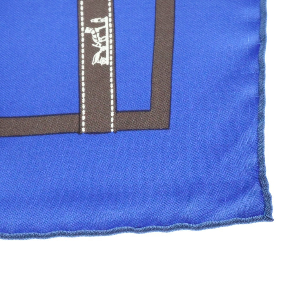 HERMES(エルメス) カレ40 ボルデュック スカーフ ブルー シルク