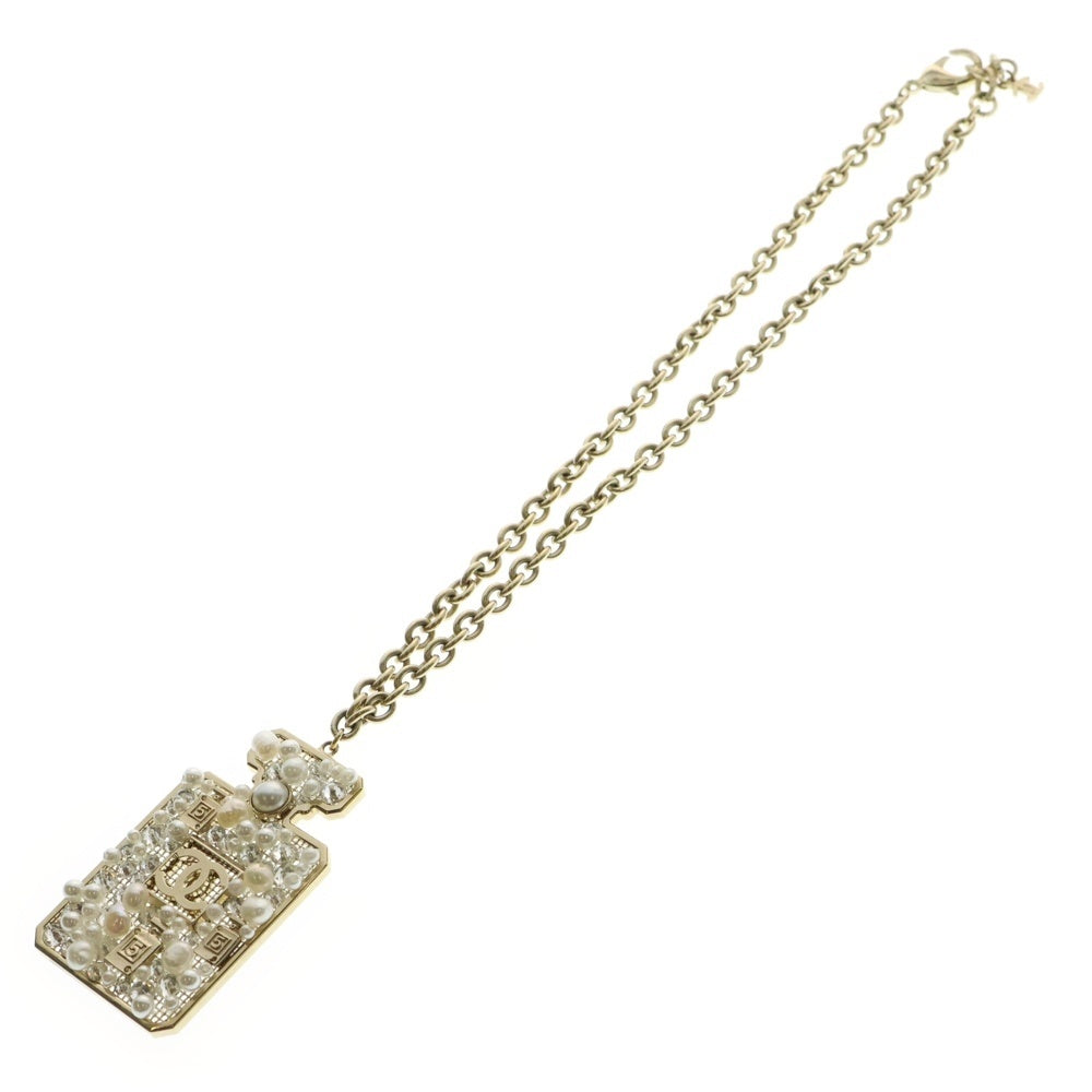 CHANEL(シャネル) 香水モチーフ パール ネックレス ペンダント チェーン ゴールド A20A