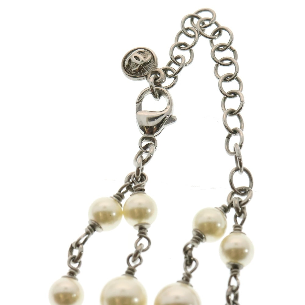 CHANEL(シャネル) ココマーク フェイクパール ネックレス ペンダント シルバー金具 13B