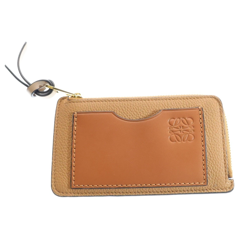 LOEWE(ロエベ) アナグラム フラグメントケース カードケース 小物入れ ブラウンゴールド金具 レザー