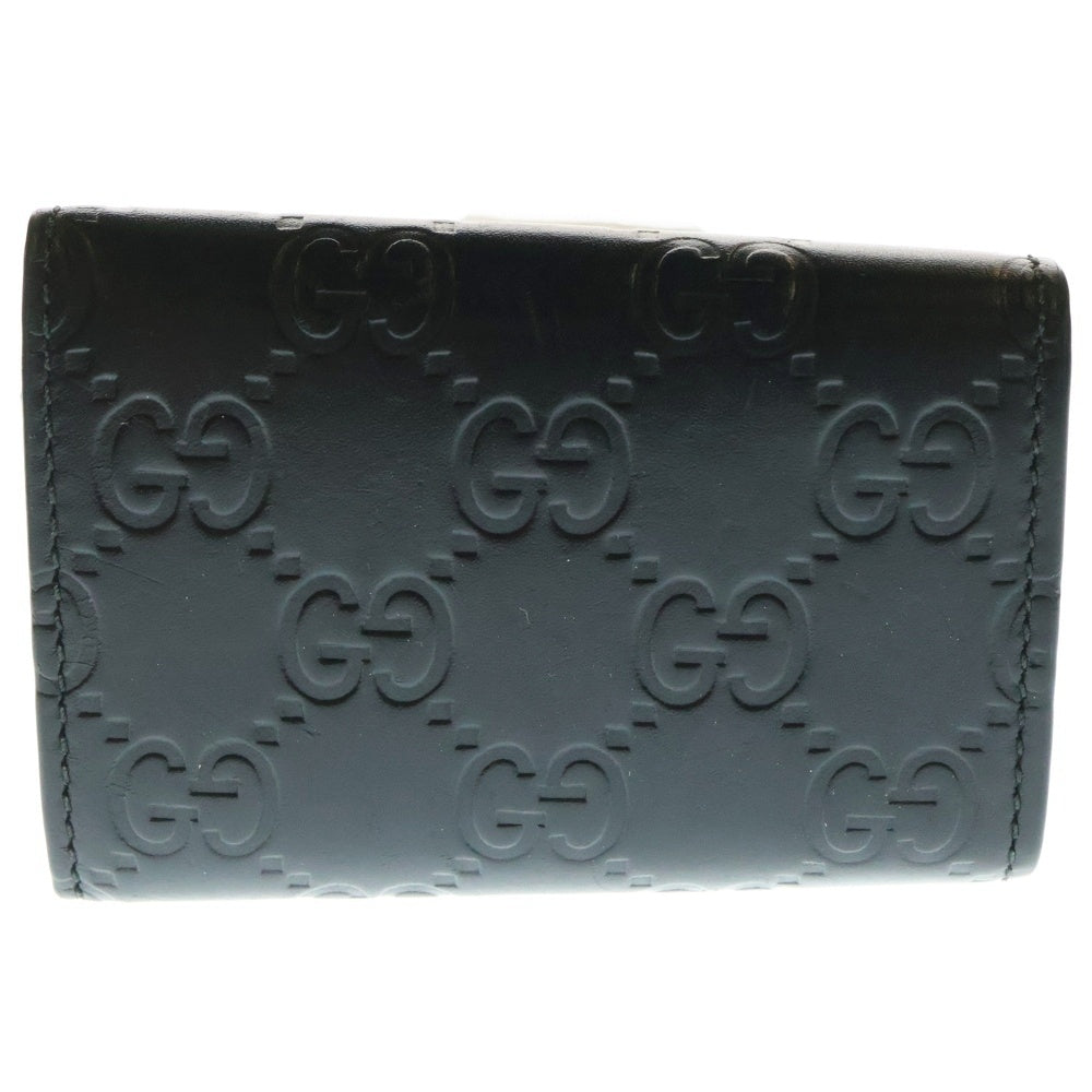 GUCCI(グッチ) グッチシマ キーケース レザー ブラック 〇 レディース