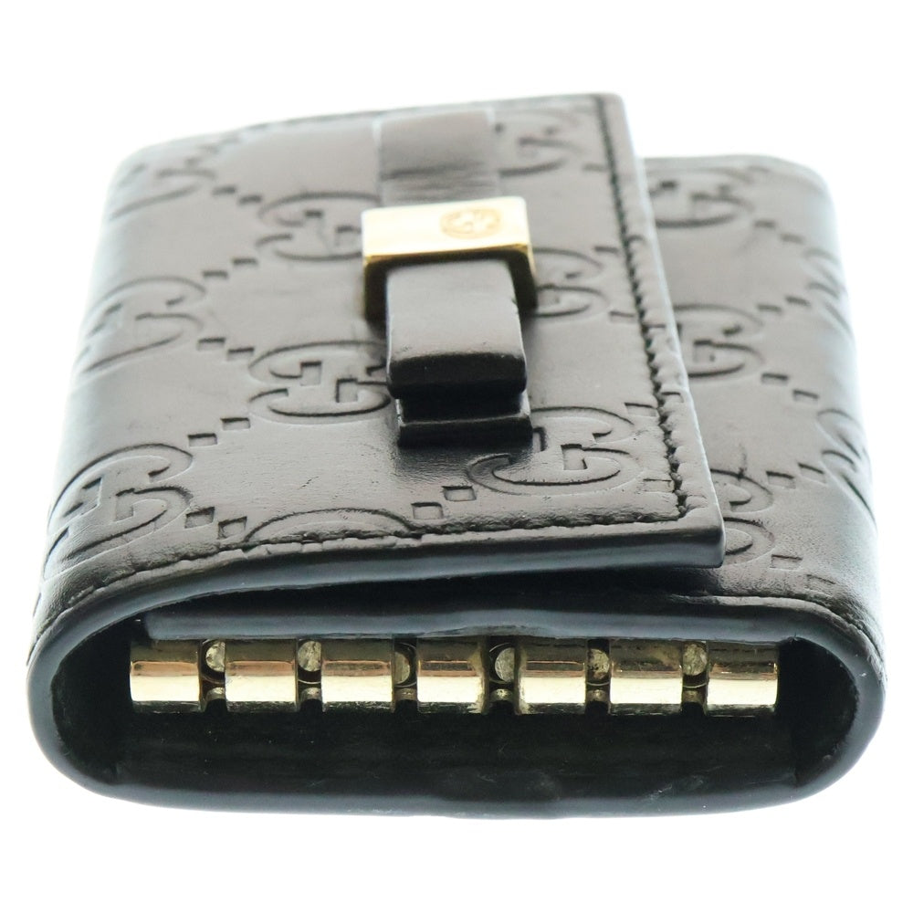 GUCCI(グッチ) グッチシマ キーケース レザー ブラック 〇 レディース