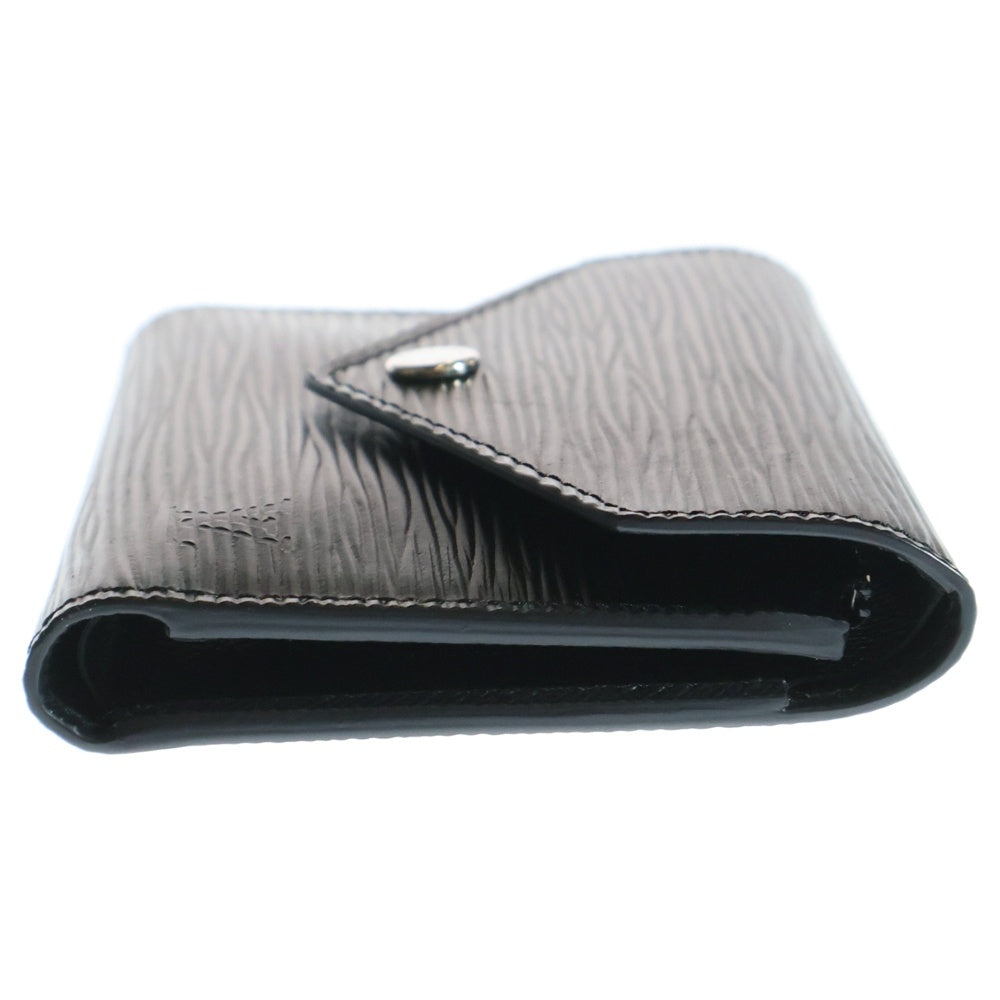LOUIS VUITTON(ルイヴィトン) ポルトフォイユ ヴィクトリーヌ エピ ノワール レザー コンパクトウォレット 三つ折り財布 シルバー金具 ブラック M62173