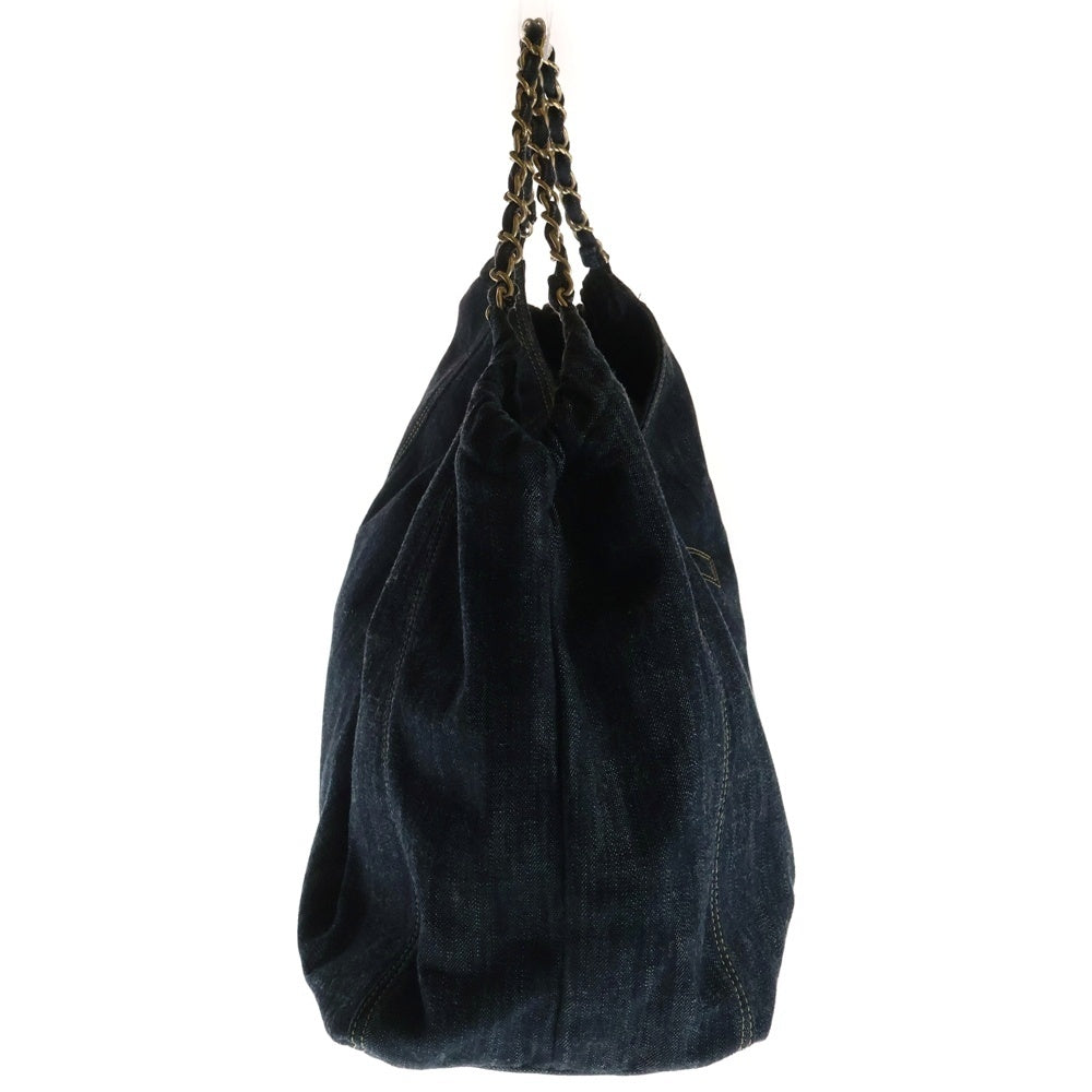 CHANEL(シャネル) ココカバスPM ココマーク デニム チェーンハンドル ショルダー トートバッグ ゴールド金具 インディゴ 11番台