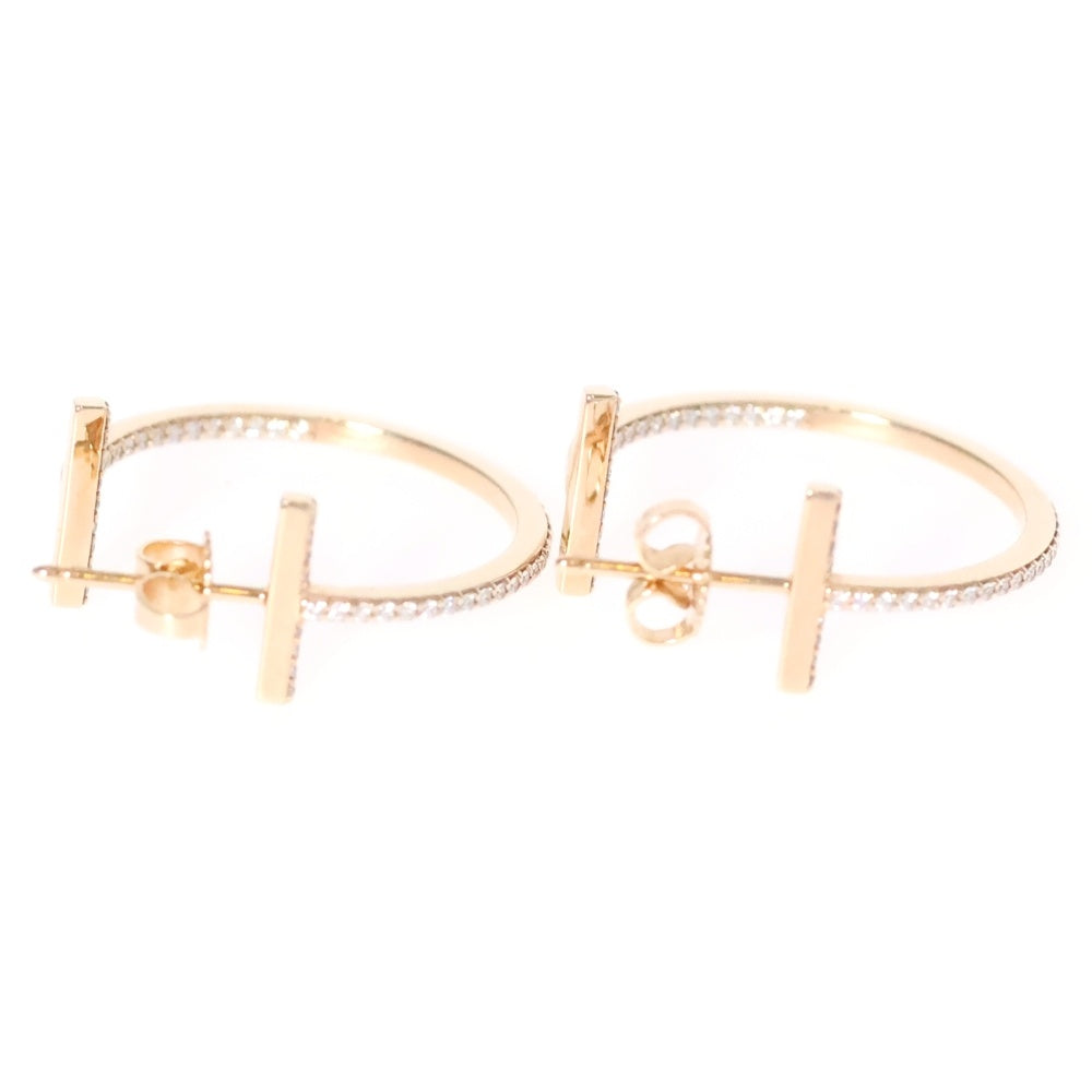 TIFFANY&Co(ティファニー) Tワイヤー ダイヤモンド フープピアス ミディアム Au750 K18 PG ピンクゴールド
