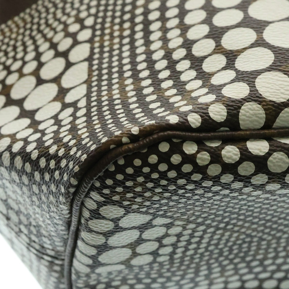 LOUIS VUITTON(ルイヴィトン) ×草間彌生 YK ネヴァーフルMM モノグラム パンプキンドット PVC レザー ショルダー トートバッグ ゴールド金具 ブラウン/ホワイト M40684