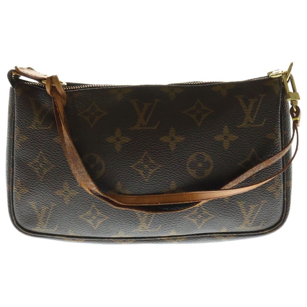 LOUIS VUITTON(ルイヴィトン) モノグラム ポシェットアクセソワール ミニバッグ ハンドバッグ ポーチ ケース ブラウン ゴールド金具 レザー×PVC M51980