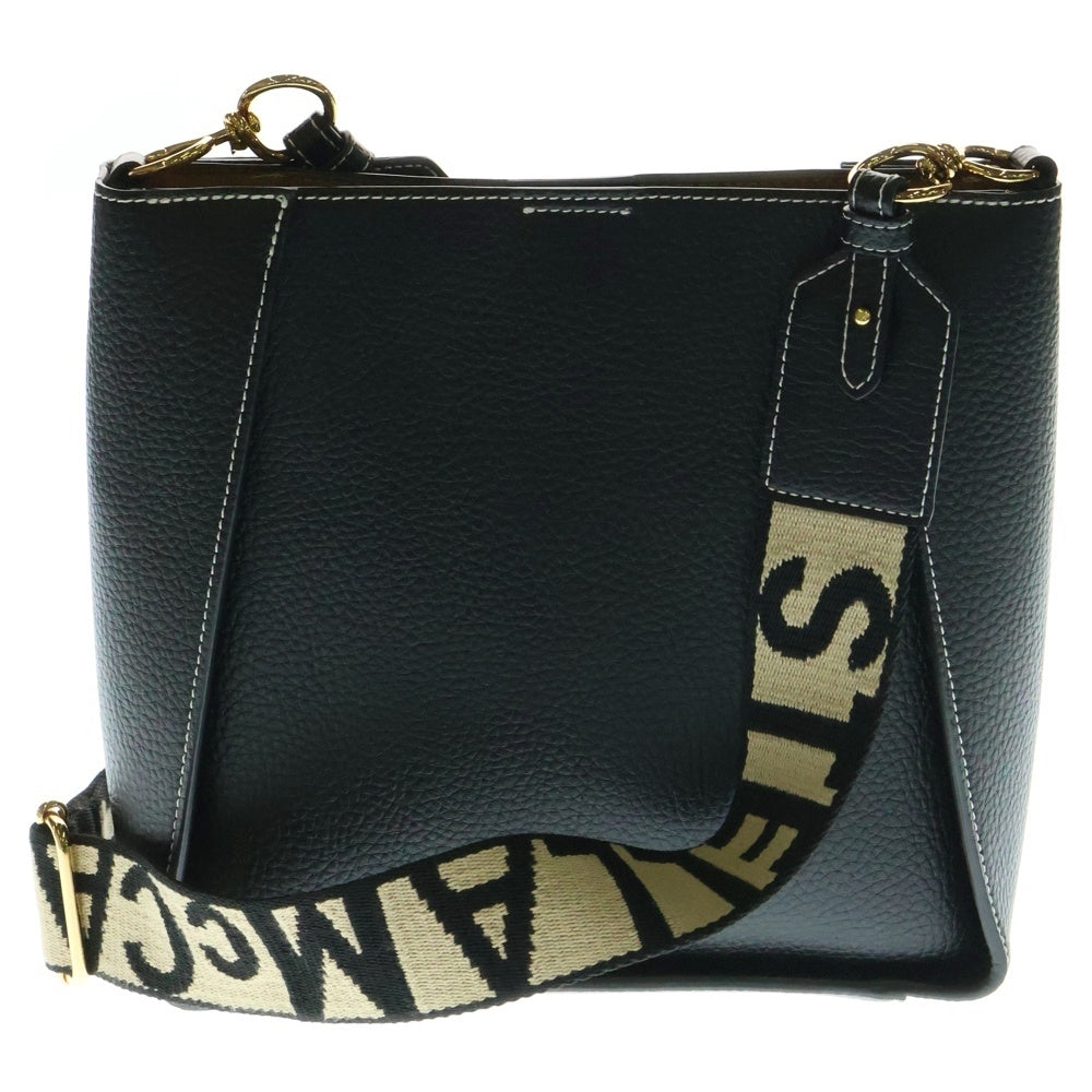 STELLA McCARTNEY(ステラマッカートニー) パンチングロゴ レザーショルダーバッグ ブラック レディース 700073