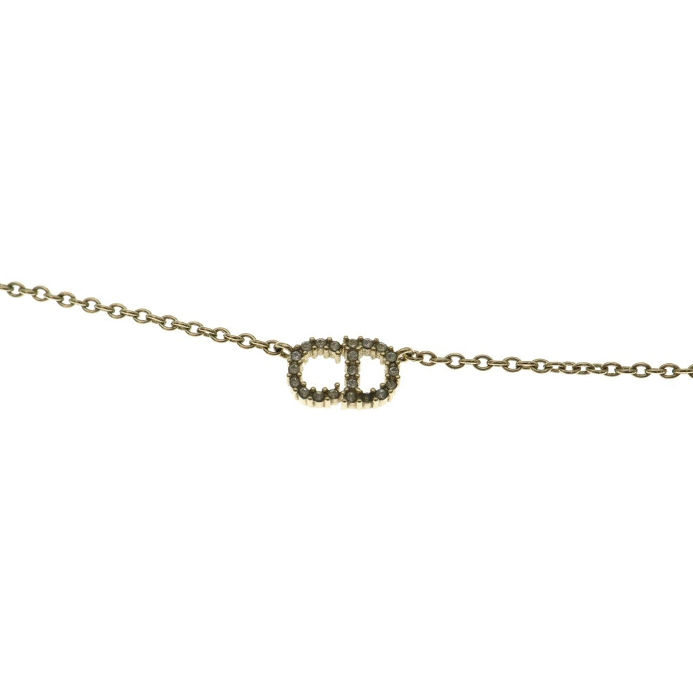 DIOR(ディオール) CDロゴ ラインストーン付チェーンネックレス ペンダント ゴールド レディース