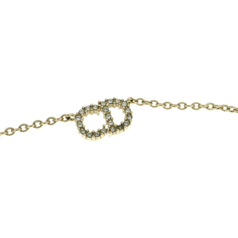 DIOR(ディオール) CDロゴ ラインストーン付チェーンネックレス ペンダント ゴールド レディース