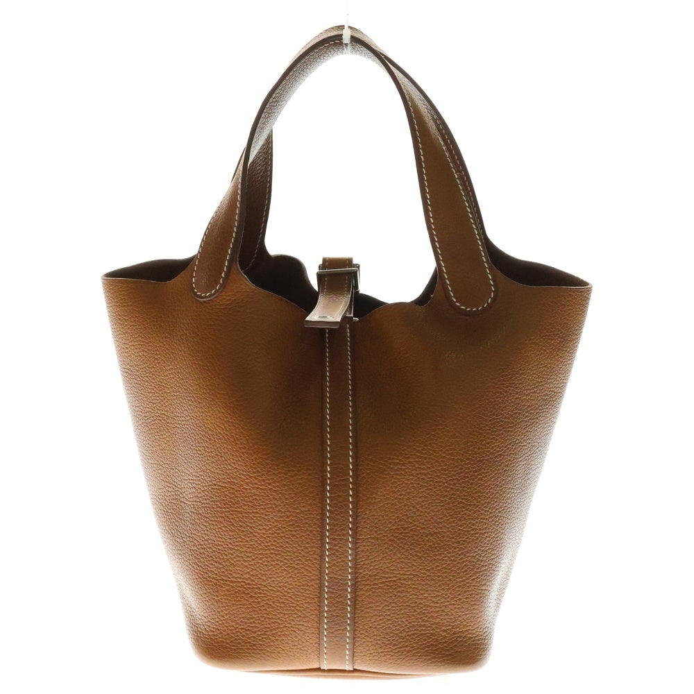 HERMES(エルメス) ピコタンロックPM ゴールド トリヨンクレマンス ハンドバッグ シルバー金具 Z刻印