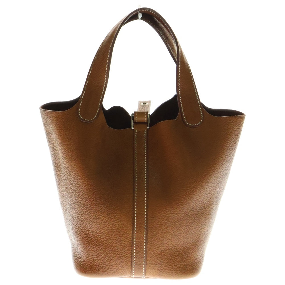 HERMES(エルメス) ピコタンロックPM ゴールド トリヨンクレマンス ハンドバッグ シルバー金具 Z刻印