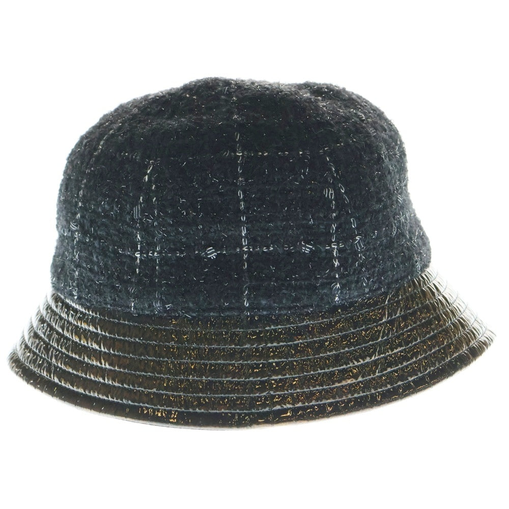 CHANEL(シャネル) ココマーク パテント切替ツイードバスケットハット 帽子 ブラック レディース