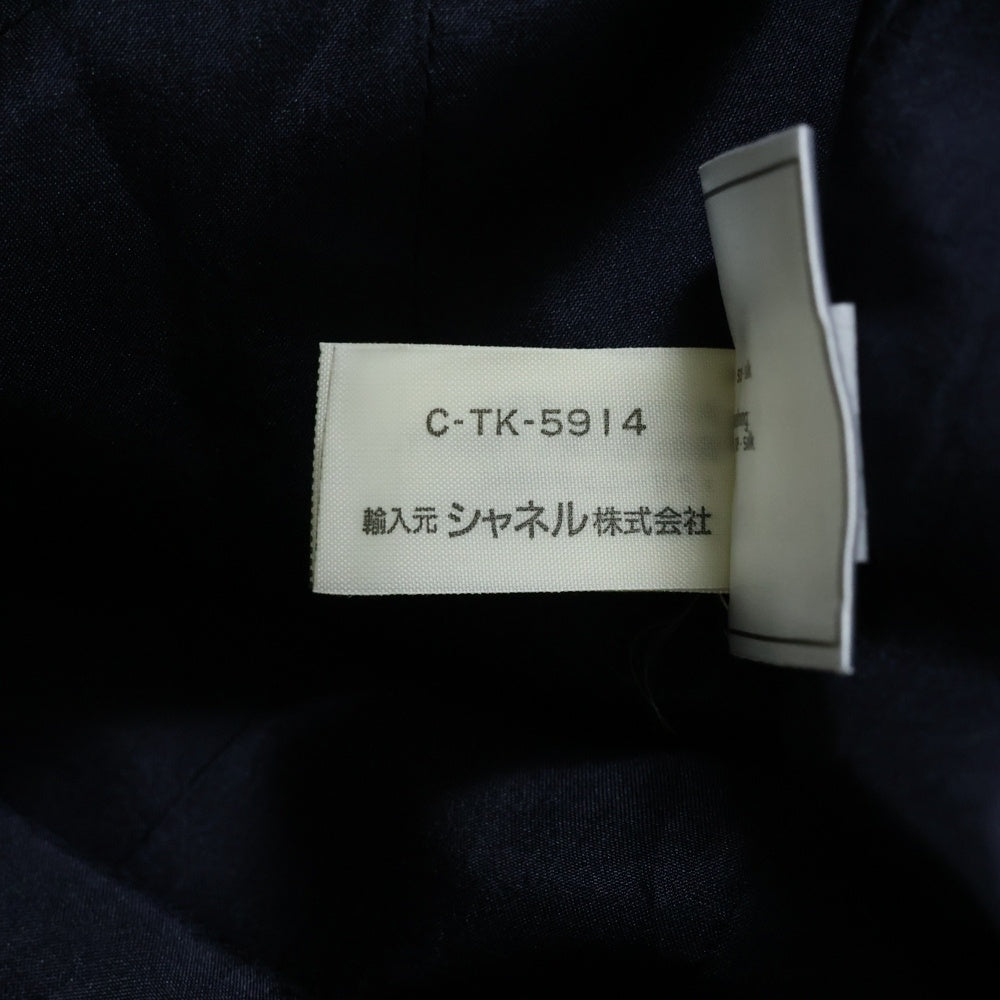 CHANEL(シャネル) 97SS ココマーク ドット総柄プリント シルク ノースリーブ Vネック ミディアムワンピース ネイビー レディース P08992V05747