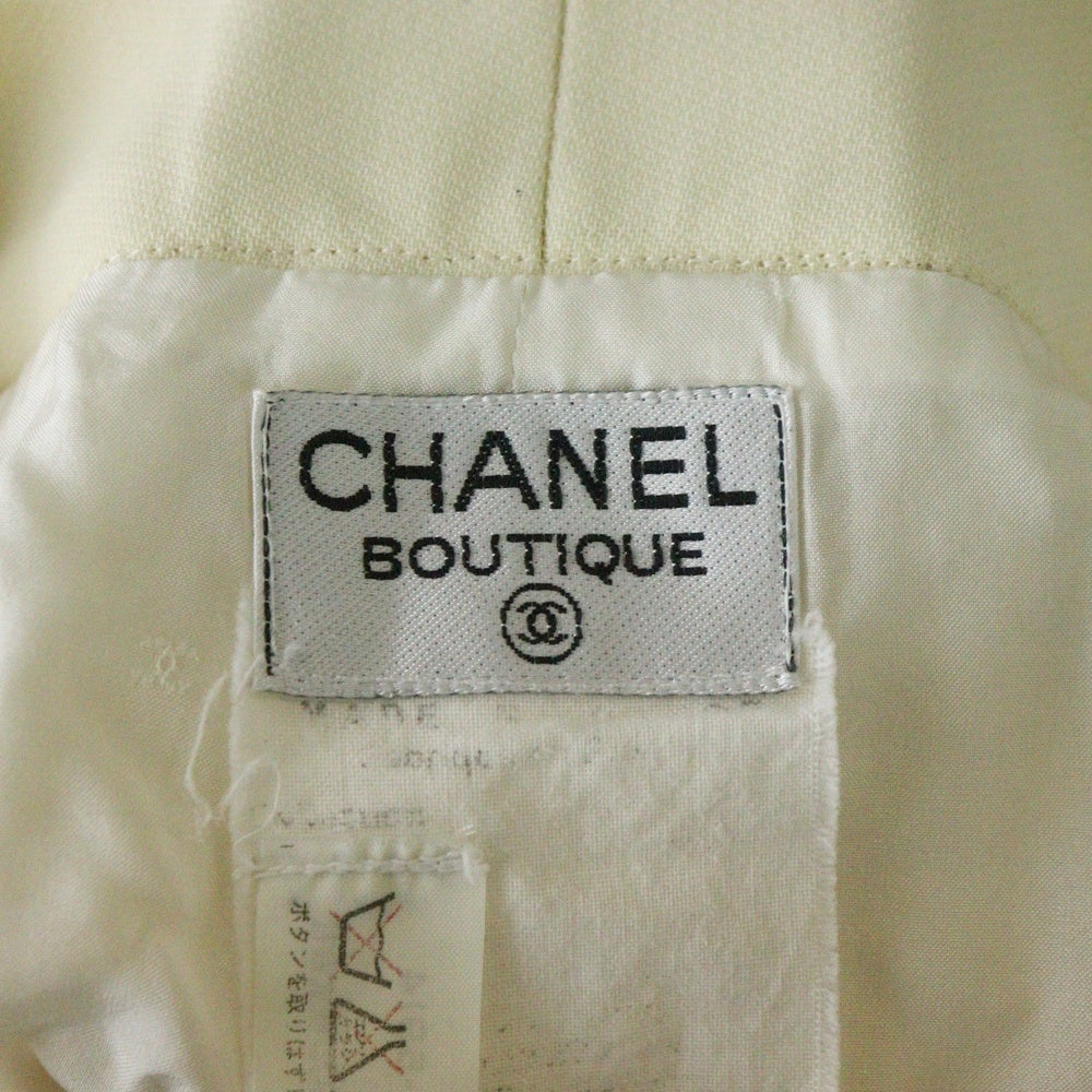 CHANEL(シャネル) ココマークボタン ワイドフレア スラックスパンツ ベージュ レディース