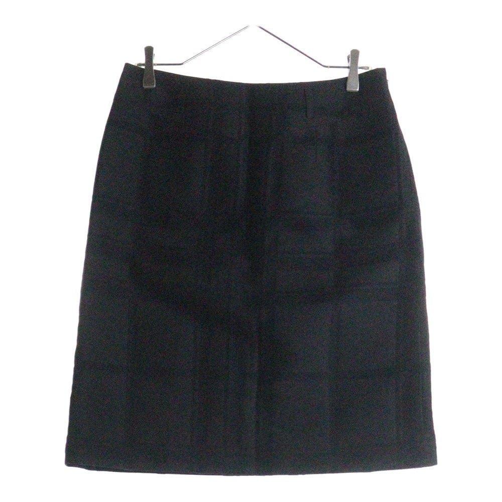 BURBERRY(バーバリー) チェック総柄 ナイロン コットン タイトミニスカート ブラック レディース B2S13-308-09