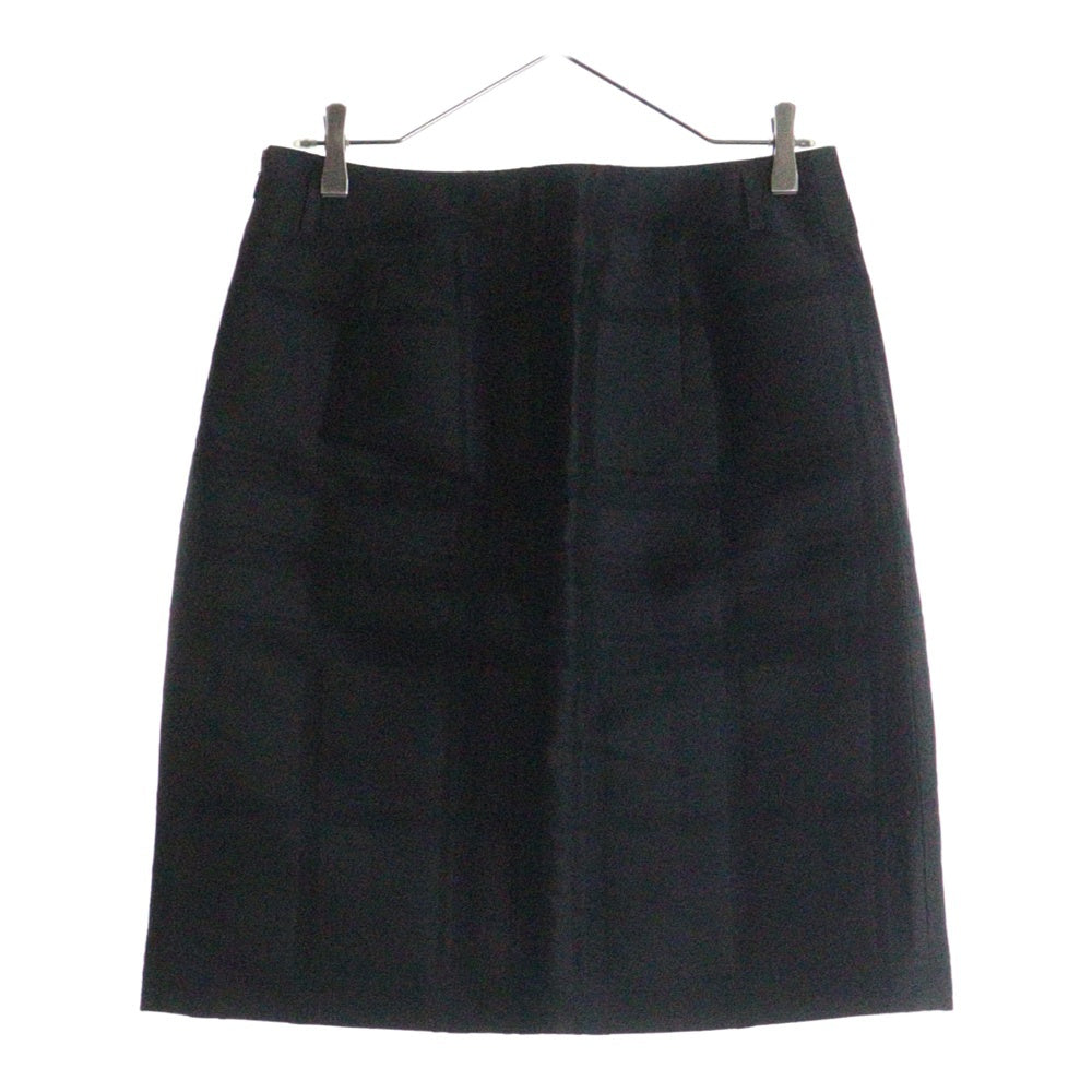 BURBERRY(バーバリー) チェック総柄 ナイロン コットン タイトミニスカート ブラック レディース B2S13-308-09