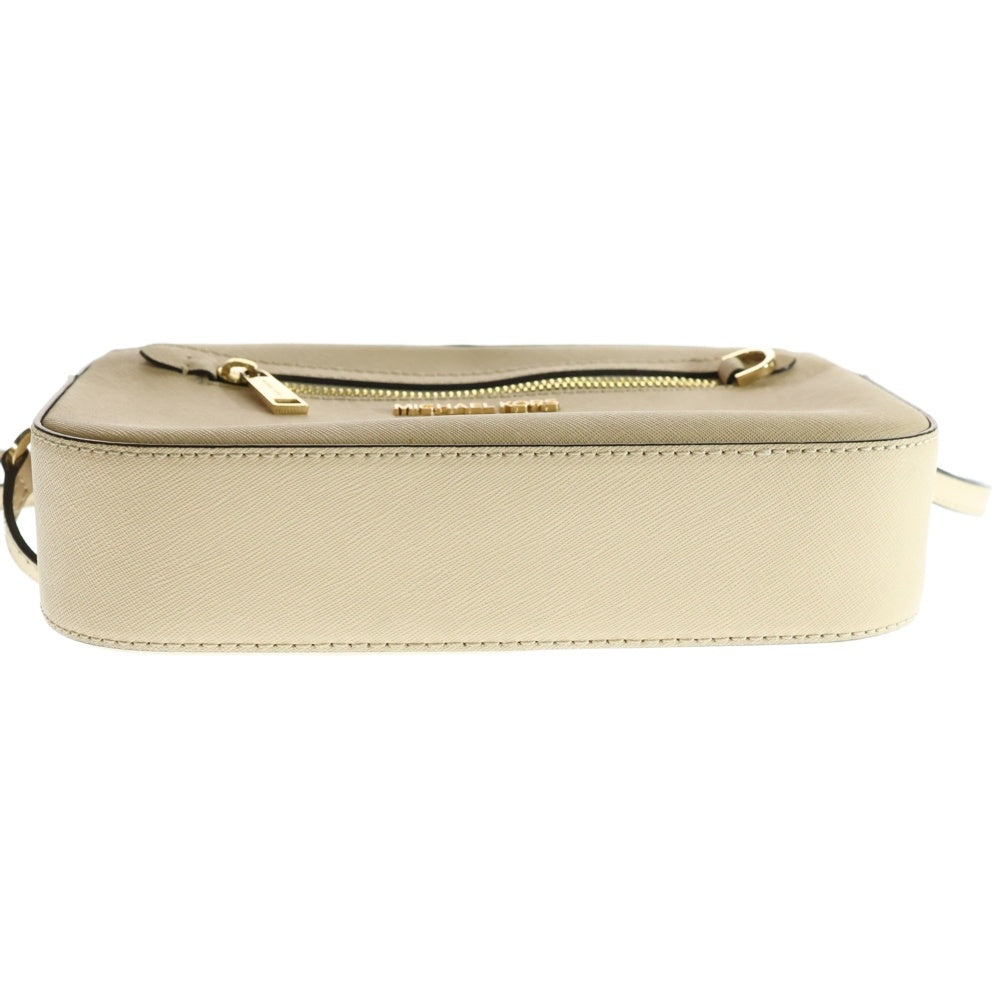 MICHAEL KORS(マイケルコース) ロゴプレート PVC ショルダーバッグ ゴールド金具 ベージュ