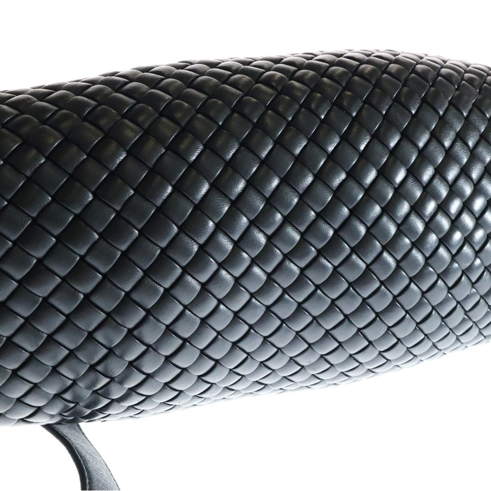 BOTTEGA VENETA(ボッテガヴェネタ) イントレチャート レザー 2WAY ミニハンドル ショルダーバッグ ゴールド金具 ブラック 709465