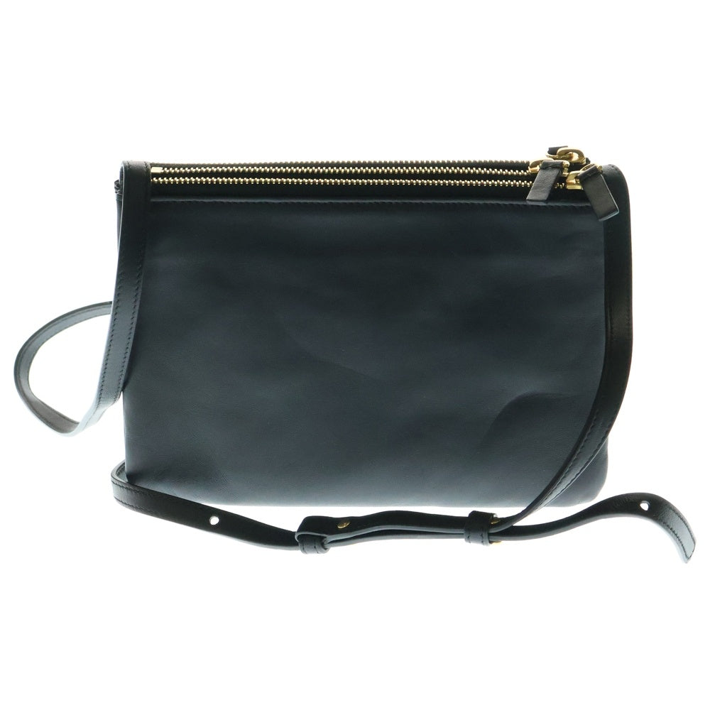 CELINE(セリーヌ) トリオ スモール ショルダーバッグ ミニバッグ ブラック ゴールド金具 レザー