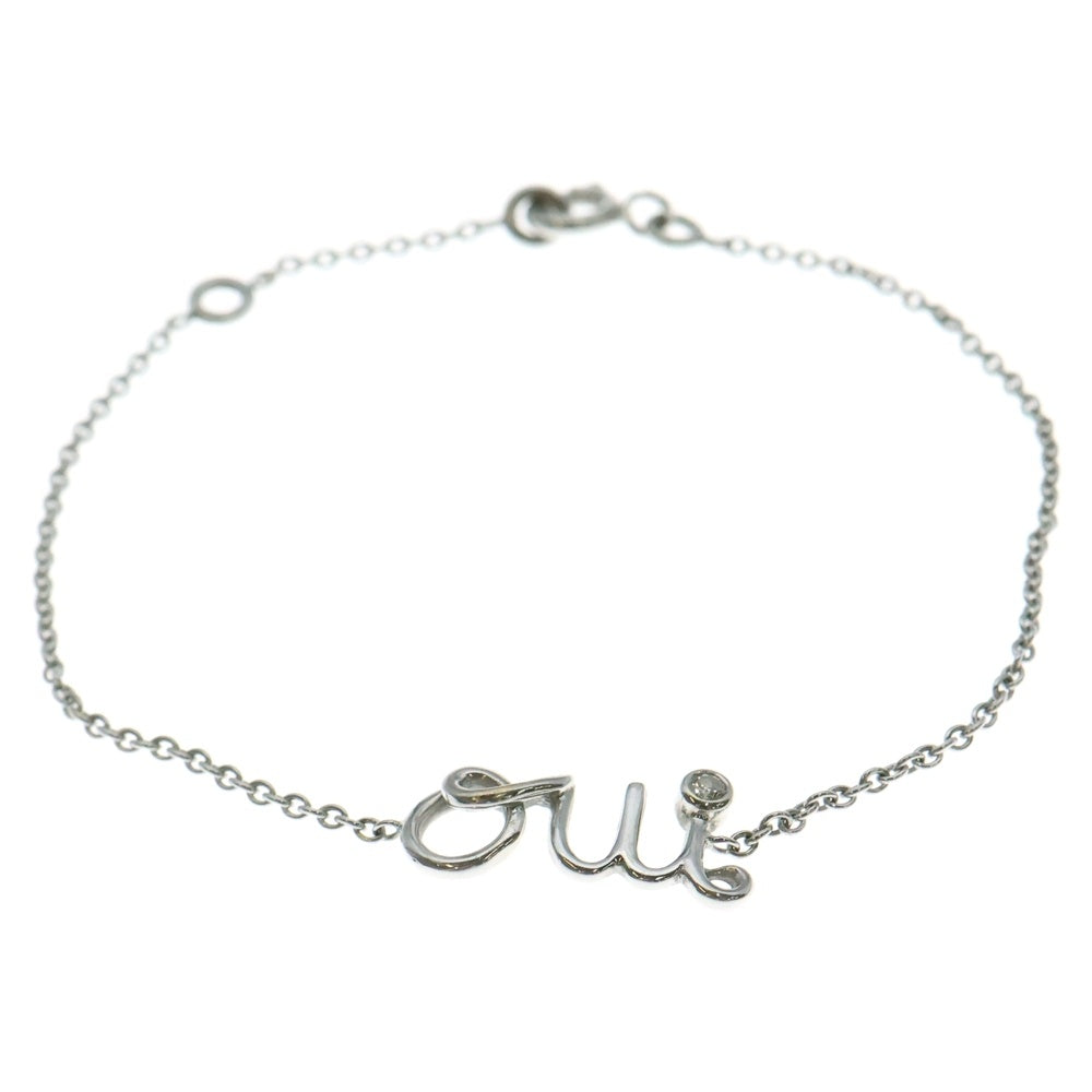Christian Dior(クリスチャンディオール) Oui ウィ 1Pダイヤ付チェーンブレスレット K18WG ホワイトゴールド レディース