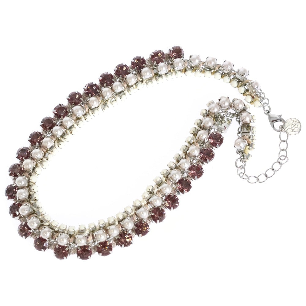 BEAUTY&YOUTH UNITED ARROWS(ビューティーアンドユースユナイテッドアローズ) フェイクパール ビーズ ビジュー装飾 チョーカー ネックレス ホワイト/ピンク レディース