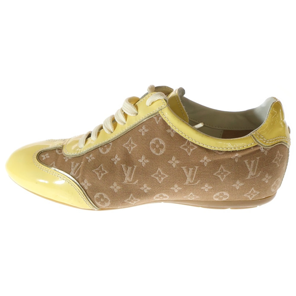LOUIS VUITTON(ルイヴィトン) パテントレザー キャンバス モノグラム ローカットシューズ スニーカー イエロー/ベージュ レディース