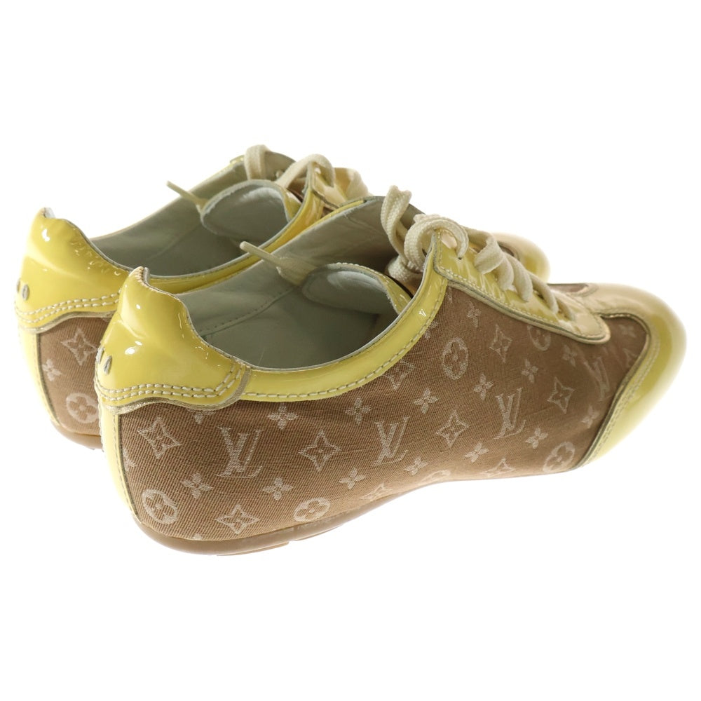 LOUIS VUITTON(ルイヴィトン) パテントレザー キャンバス モノグラム ローカットシューズ スニーカー イエロー/ベージュ レディース