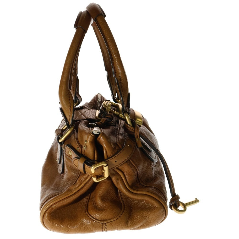 Chloe(クロエ) パディントン ハンドバッグ ボストンバッグ キャメル ブラウン ゴールド金具 レザー