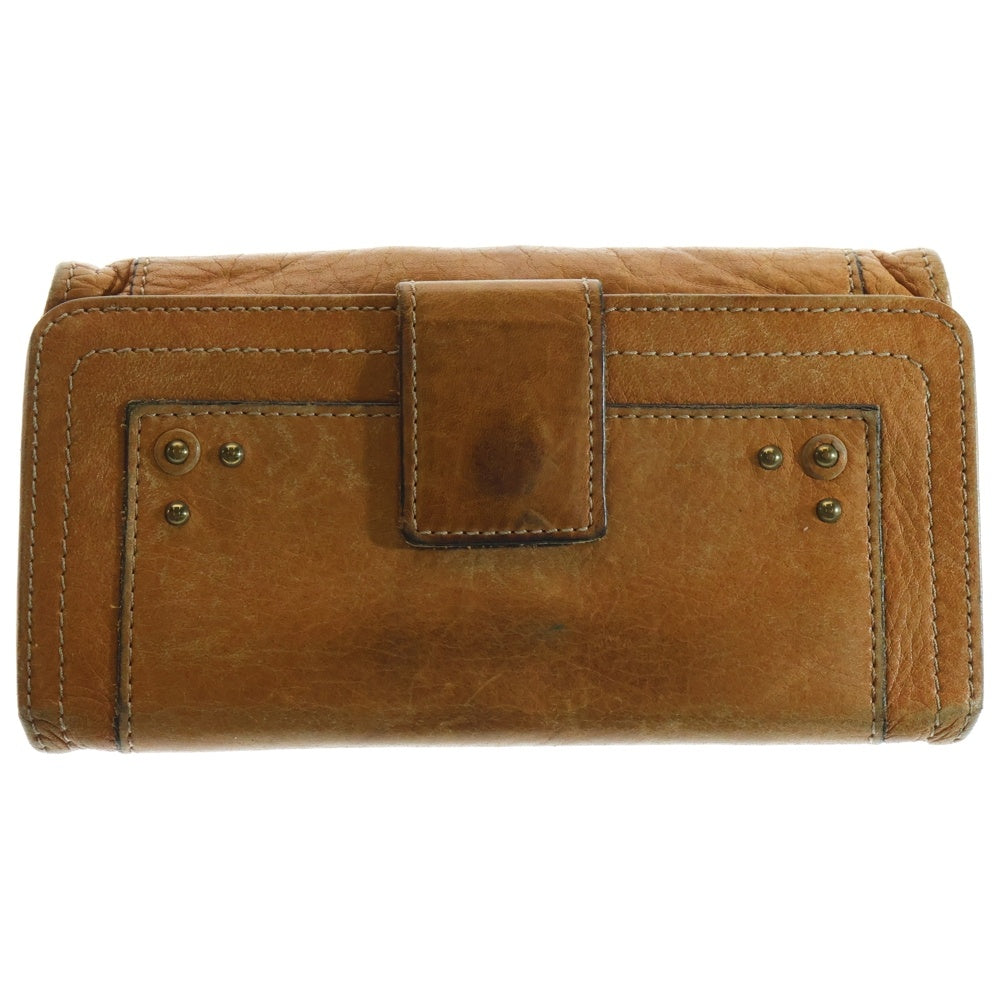 Chloe(クロエ) パディントン パドロック カナデ レザー ロングウォレット 長財布 ゴールド金具 ブラウン